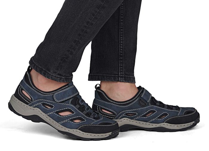 Rieker, sportieve herenpantoffels, met klittenbandsluiting 